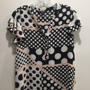 Zac & Rachel Blouse_Black White Pink